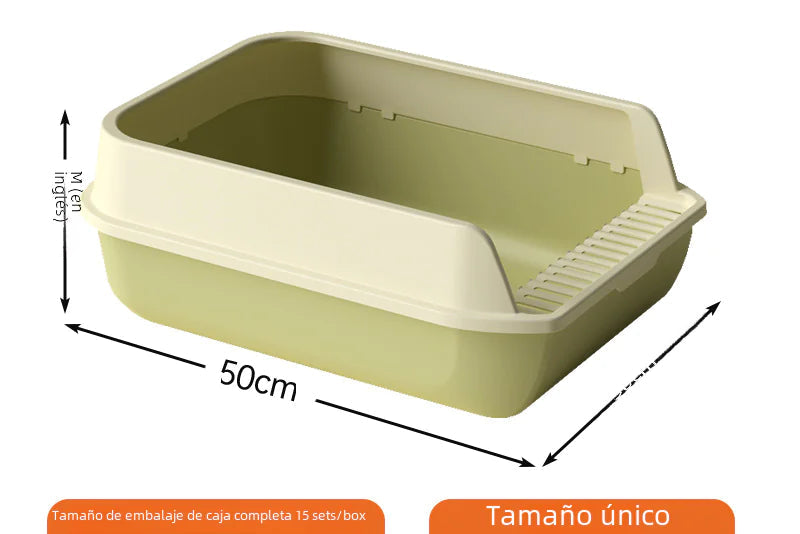 Arenero Grande para Gatos con Alto Guarda Salpicaduras