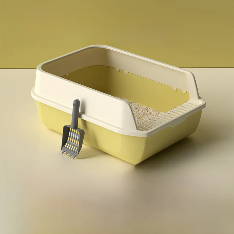 Arenero Grande para Gatos con Alto Guarda Salpicaduras