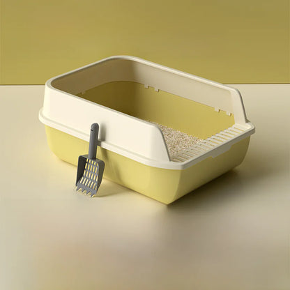 Arenero Grande para Gatos con Alto Guarda Salpicaduras