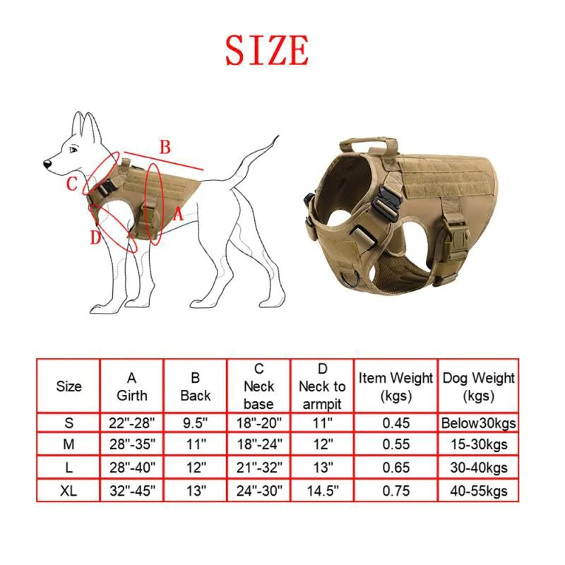 Chaleco de Entrenamiento Tactico para Perros